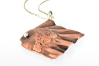 Artisan Mixed Metal Copper Silver Fish Pendant, Hammer Textured Ocean Nature Jewellery