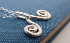Sterling Silver Wave Necklace - Silver Abstract Wave Necklace