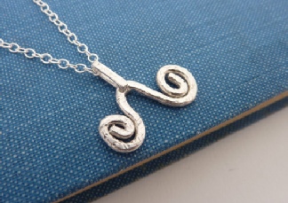 Sterling Silver Wave Necklace - Silver Abstract Wave Necklace